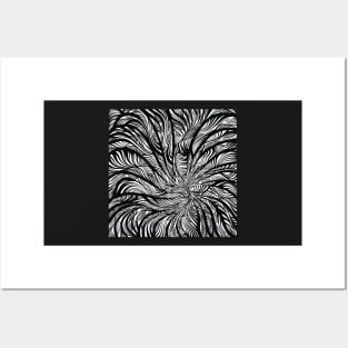 Black n White Doodle Web Posters and Art